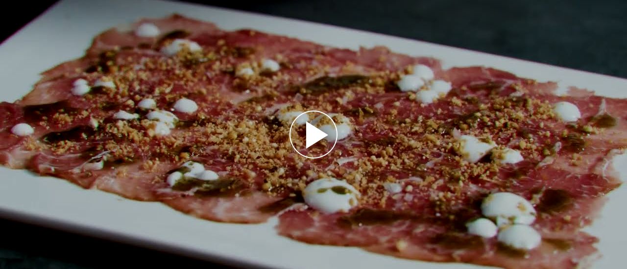 Embedded thumbnail for Marinated Presa Carpaccio with Yogurt, Basil, and Corn Sauce